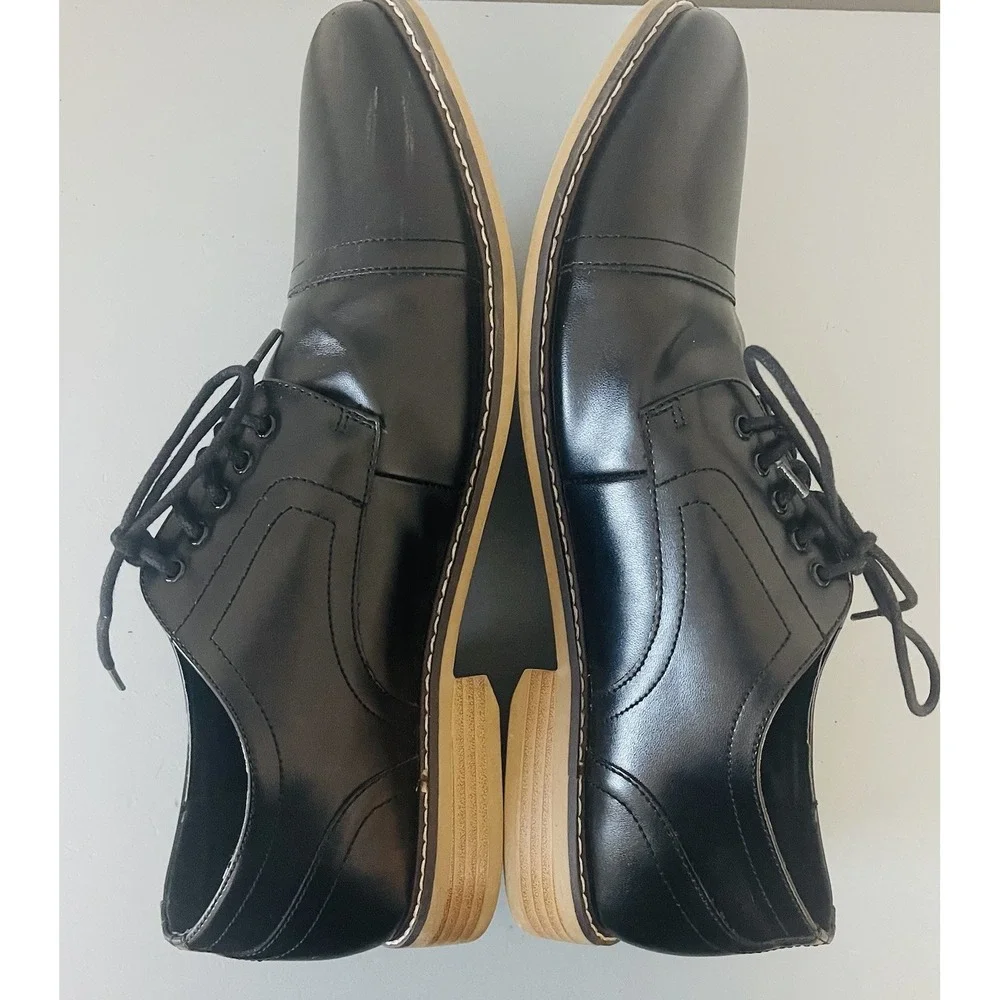 RJ Colt Ppaul Shoes Mens 13W Black Cap Toe Oxford Derby Dress Ppaul